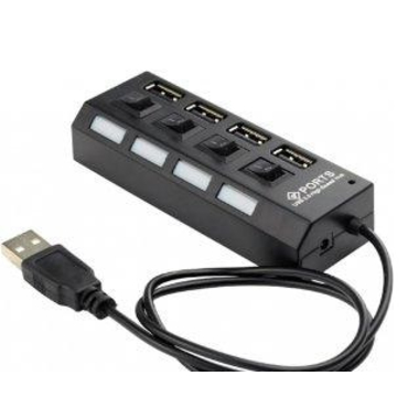 Разветвитель USB 2.0 Gembird UHB-U2P4-02 с подсветкой и выключателем, 4 порта, блистер